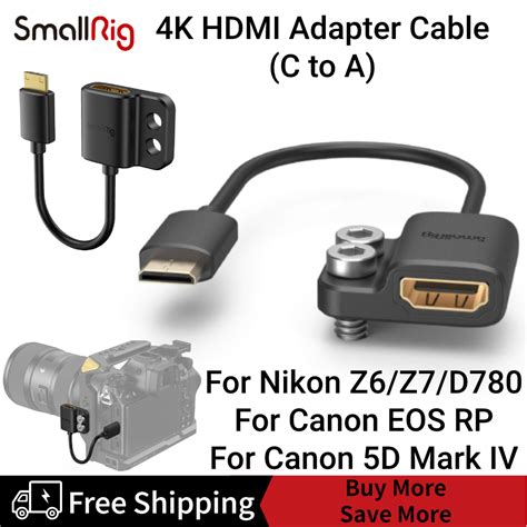 Smallrig Ultra Slim K Hdmi Adapter Cable C To A Hdmi Type A