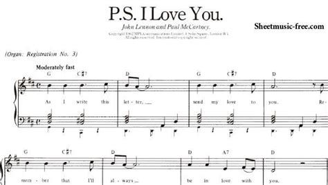 P.S. I Love You Sheet Music Beatles | Beatles sheet music, Sheet music, The beatles