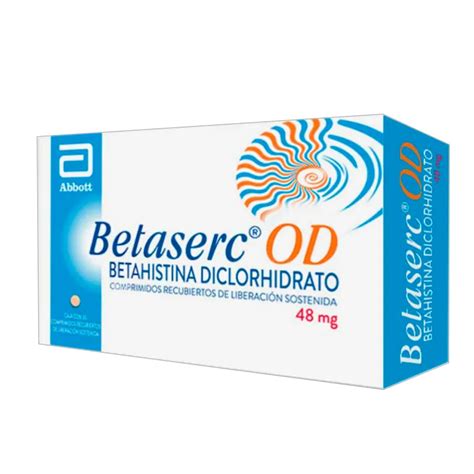 Betaserc Od Betahistina Diclorhidrato Mg Cont Comprimidos