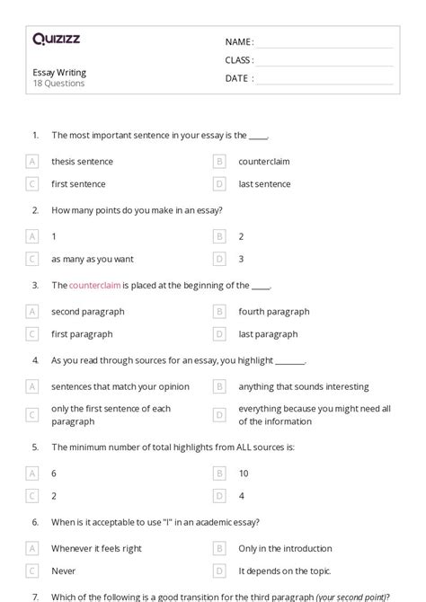 50 ELA Worksheets For 9th Grade On Quizizz Free Printable