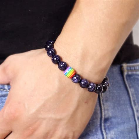 Fashion Round Beads Bracelets For Gay Lesbian Pride Lgbt Rainbow