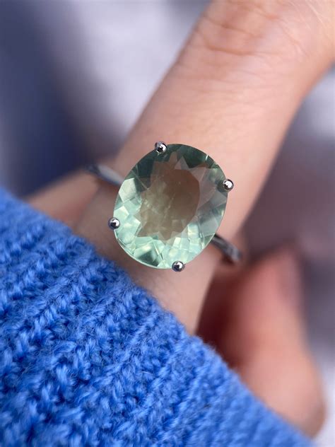 Fluorite Ring Green Fluorite Ring Blue Natural Fluorite Silver