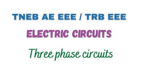 Three Phase Circuits Electric Circuits Circuit Theory Trb Tneb