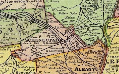 Schenectady County New York 1897 Map Rand Mcnally Rotterdam