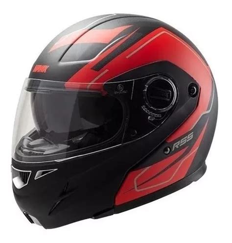 Copia De Casco Moto Abatible Hro Zilet Naranja Brillo Importaciones