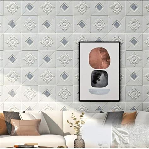 Jual Wallpaper 3D Foam Wallfoam Dinding 3D Brick Foam Motif Batik 004