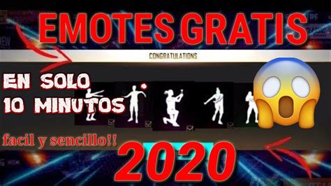 COMO CONSEGUIR EMOTES GRATIS FREE FIRE 2020 COMO TENER EMOTES GRATIS EN