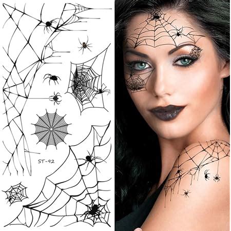 Amazon Supperb Temporary Tattoos Horror Cobweb Spider Web