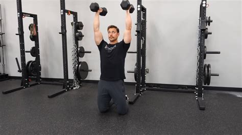 Tall Kneeling Double Arm Db Overhead Press Youtube