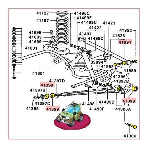 Kit Complet Silentbloc Polyuréthane Arrière pour Pajero 1