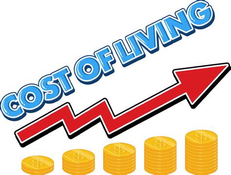 Cost Of Living With Red Arrow Going Up 8138689 Vector Art At Vecteezy