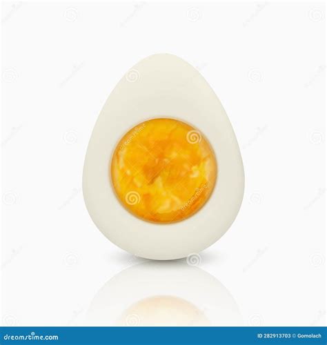 Vector 3d Realistic Chicken Egg Peeled Boiled Chicken Egg Hard Boiled