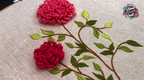 3d Flower Embroidery Tutorial Part 1 Youtube