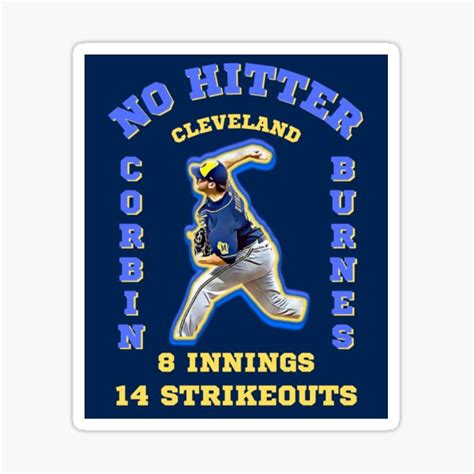 "No Hitter Corbin Burnes" Sticker for Sale by WoodburyLake | Redbubble