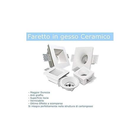 Porta Faretto Incasso Gesso Quadrato Piatto Per Faretti Con