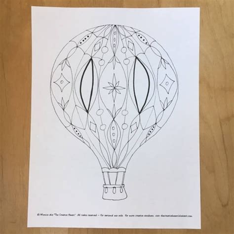 Coloring Page CIRCUS Hot Air Balloon Coloring For Adults Coloring For Relaxation