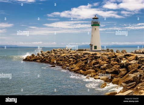 Santa Cruz Harbor Lighthouse - Walton Lighthouse, California Stock ...