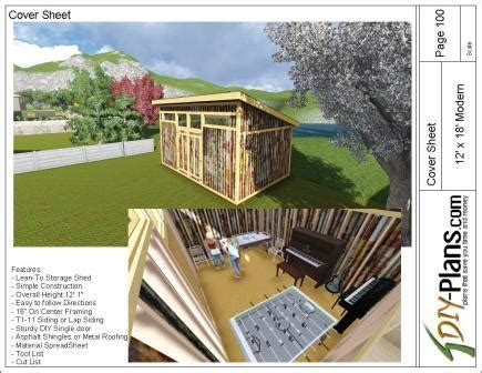 12x18 Modern Shed Plan