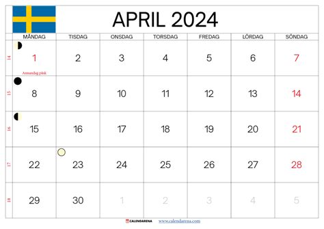 Kalender April Sverige