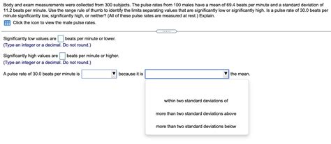 Solved Body And Exam Measurements Were Collected From Chegg