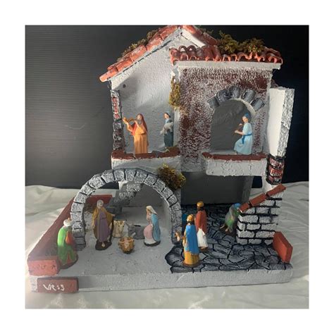 Presepe Popolare Casetta Rustica Realizzato A Mano Per Pastori Cm