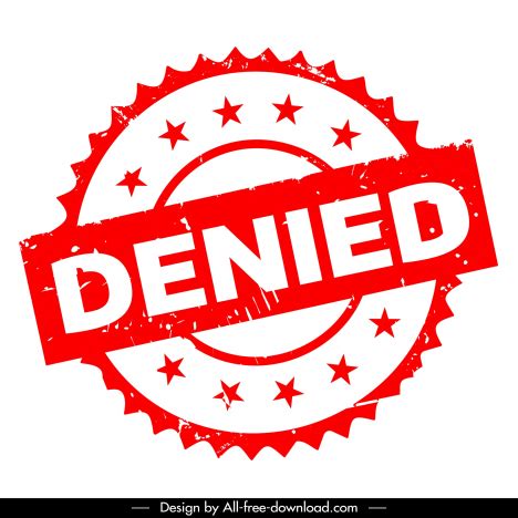 Denied Stamp Sign Template Symmetric Serrated Circle Stars Vectors