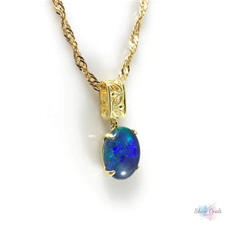 Gold Opal Halskette Anh Nger Echter Australischer Opal Etsy