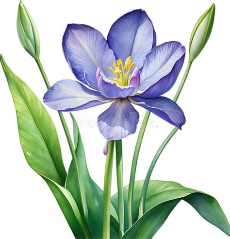 Watercolor Painting Of A Water Hyacinth Eichhornia Crassipes Flower