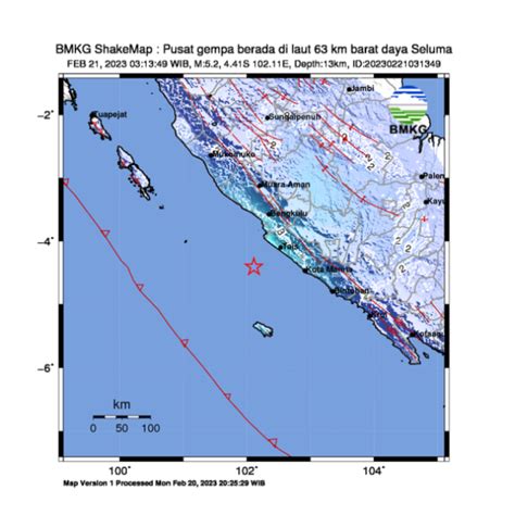 Info Gempa Terkini M 5 2 Di Bengkulu Hari Ini 21 Februari 2023