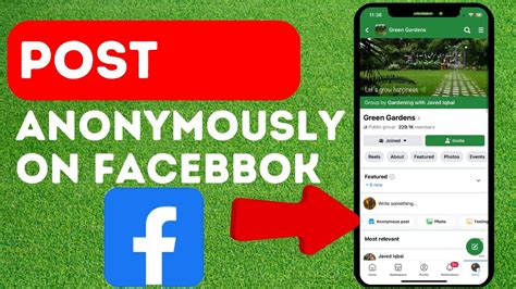 How To Post Anonymously On Facebook Group IPhone Android YouTube