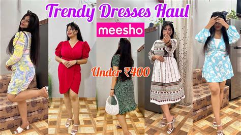 Trendy MEESHO Dresses Haul Under 400Rs Try On Haul Yugal