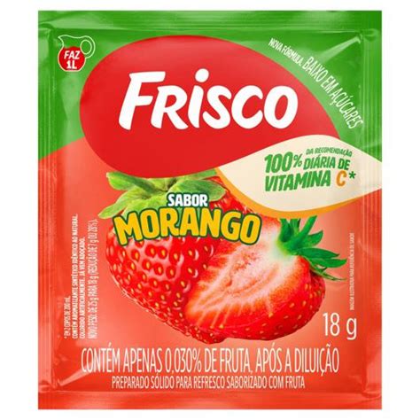 Refresco em Pó Morango Frisco Pacote 18g Sonda Supermercado Delivery