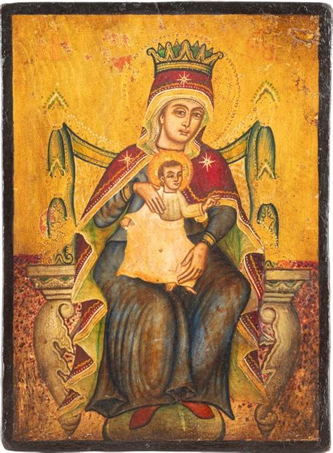 A Pair Of Melkite Icons Showing The Enthroned Mother Of God And The ...