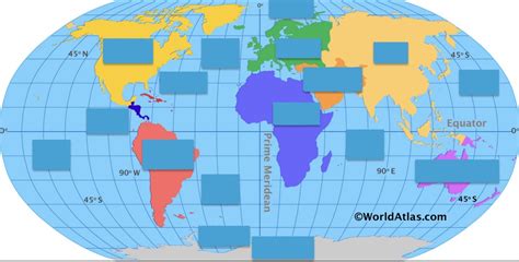 World Map Continents And Oceans Diagram Quizlet