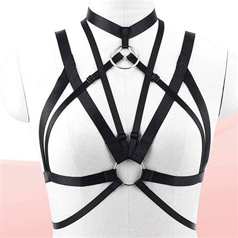 Black Gothic Bra Harness Cage Bra Body Hraness Open Harness Etsy Uk