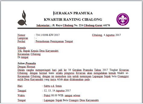 Detail Contoh Surat Peminjaman Barang Pramuka Koleksi Nomer 36