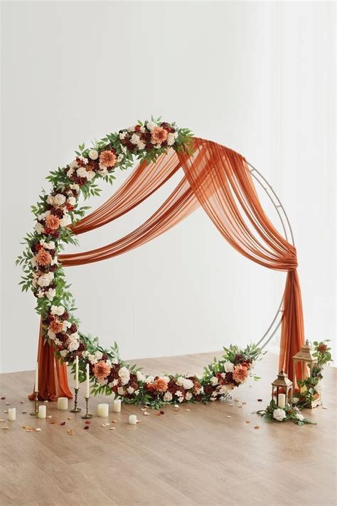 Modern Floral Hoop Wedding Backdrop Metal Ring Decormoon Gate Floral