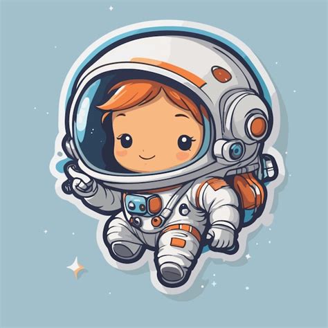 Vetor De Desenho Animado De Astronauta Fofo Vetor Premium