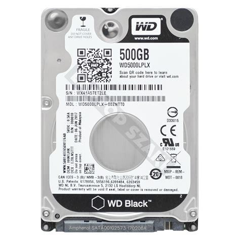 WD Black WD5000LPLX 500GB SATA 2,5" gyári új slim laptop winchester