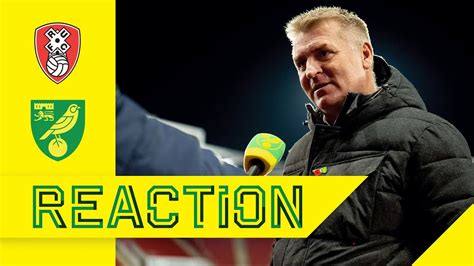 Reaction Rotherham 1 2 Norwich City Dean Smith Norwich City