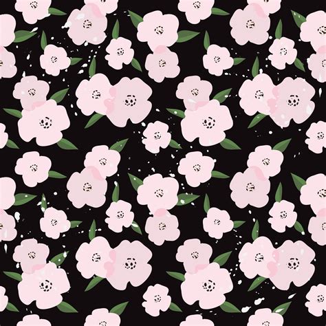 Cute Pink Flowers Seamless Pattern 1222478 Vector Art At Vecteezy