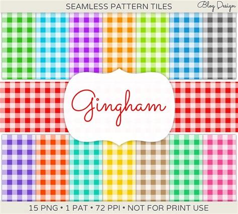 Seamless Gingham Patterns Digital Gingham By Blogdesign On Etsy