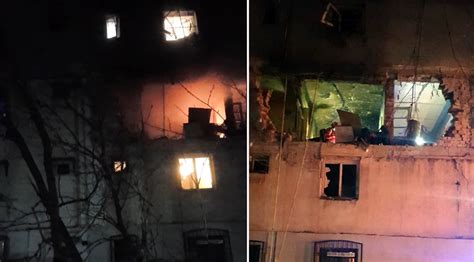 Explozie Urmat De Incendiu Ntr Un Bloc Din G E Ti Localnicii Au Fost