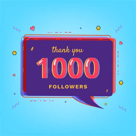 1000 Followers Thank You Vector Illustration Stock Vector