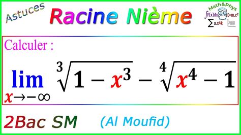 Limite D Une Fonction Racine Ni Me Bac Sm Exercice Youtube