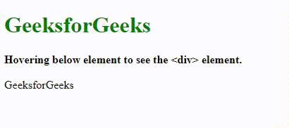 Display Div Element On Hovering Over Tag Using Css Geeksforgeeks