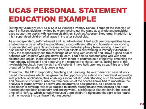 Ucas Personal Statementeducation Example