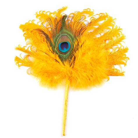 Gold Peacock Fan Pick With Hanger Feathers Basic Craft Supplies Craft Supplies Factory