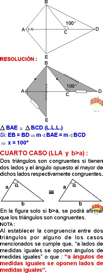 TriÁngulos Congruentes Ejercicios Y Problemas Resueltos En Pdf Geometria De Secundaria Y