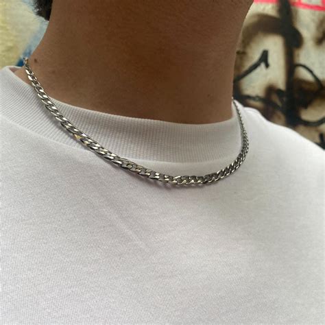 Flat Curb Silver Chain A Must Have Accessory For Depop